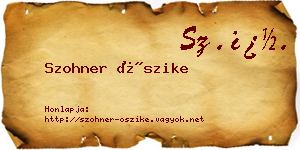 Szohner Őszike névjegykártya